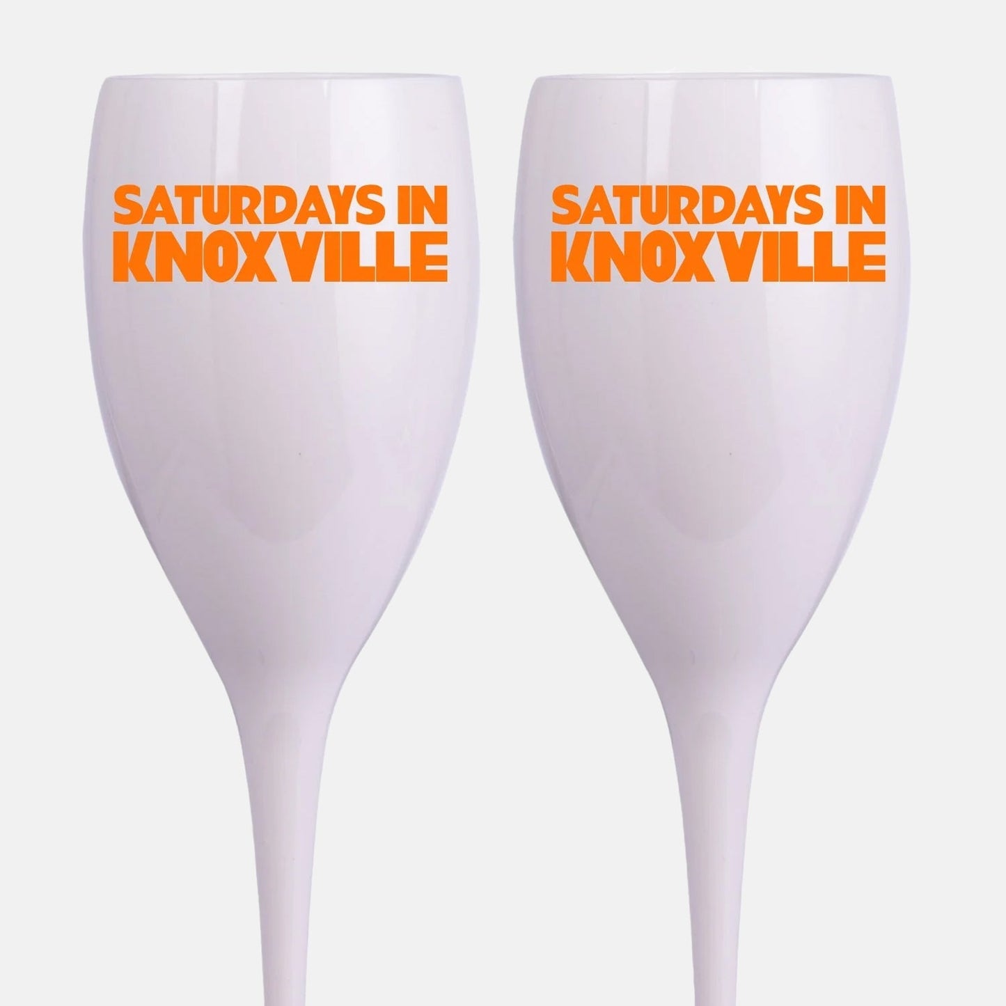 Tennessee, College Town Saturdays Plastic Champagne Flutes, Set of 2