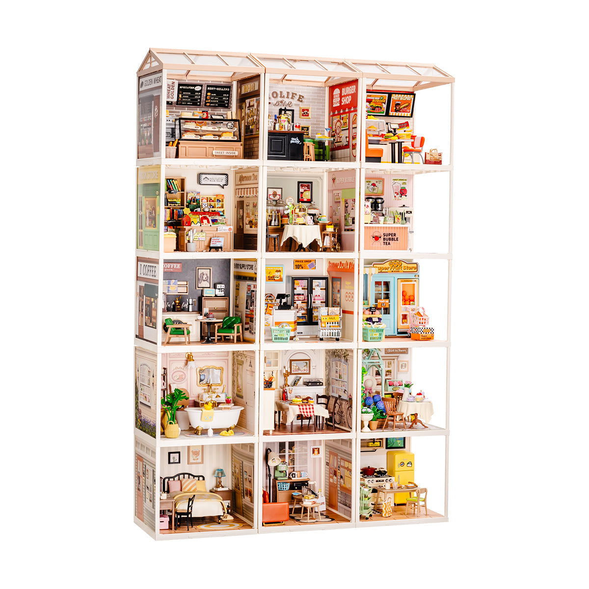 Rolife Super Creator 15 in 1 Plastic DIY Miniature House