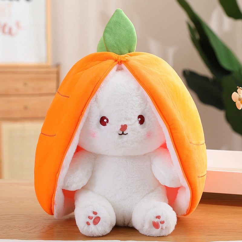 🐰Transforming Bunny – Strawberry & Carrot Dual-Form Plush Toy