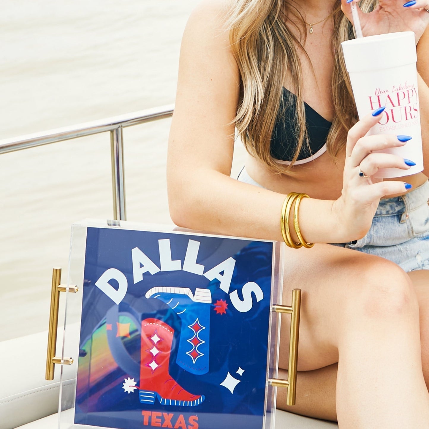 SMU Kickoff College Town Large Acrylic Tray