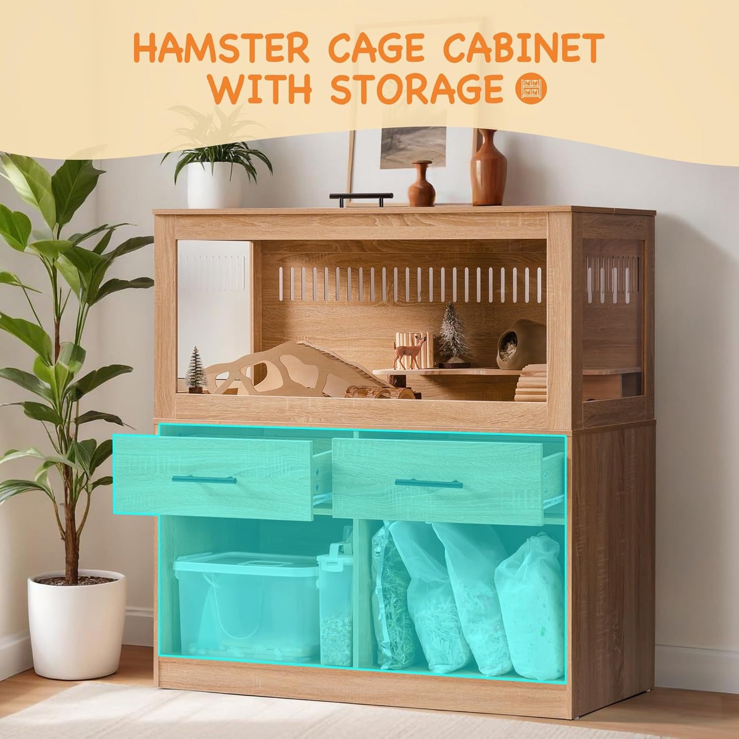 Large Wooden Hamster Cage