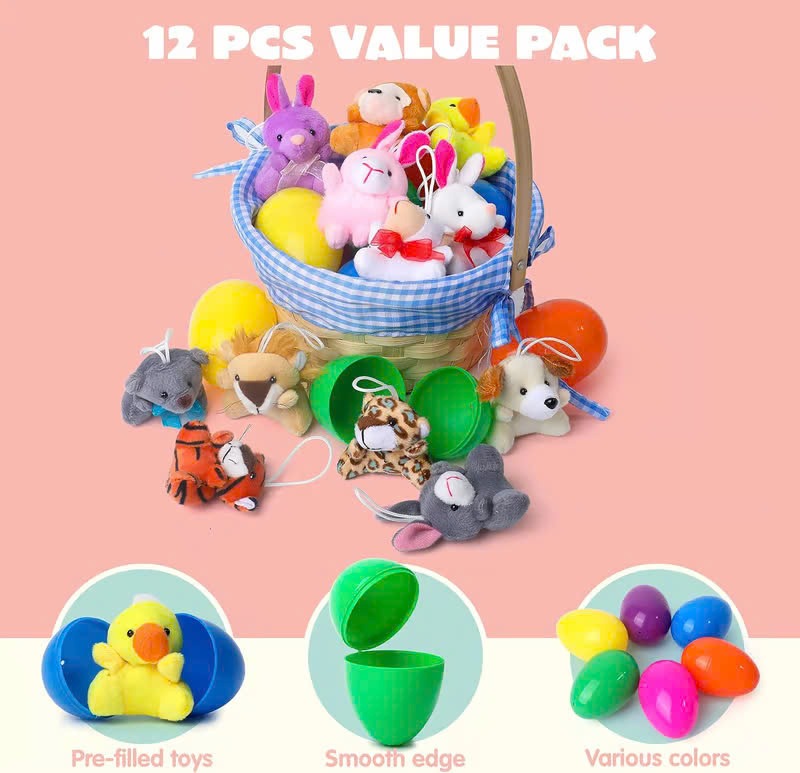 ๐ฐ ๐12/24/36 Pcs Easter Eggs Filled with Plush Friends