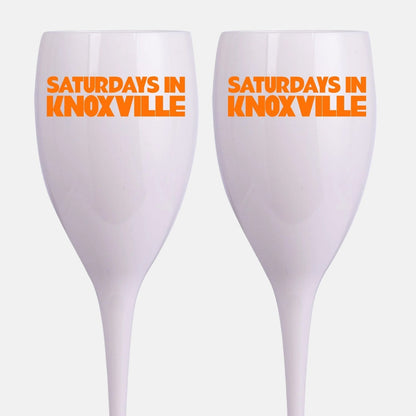 Tennessee, College Town Saturdays Plastic Champagne Flutes, Set of 2