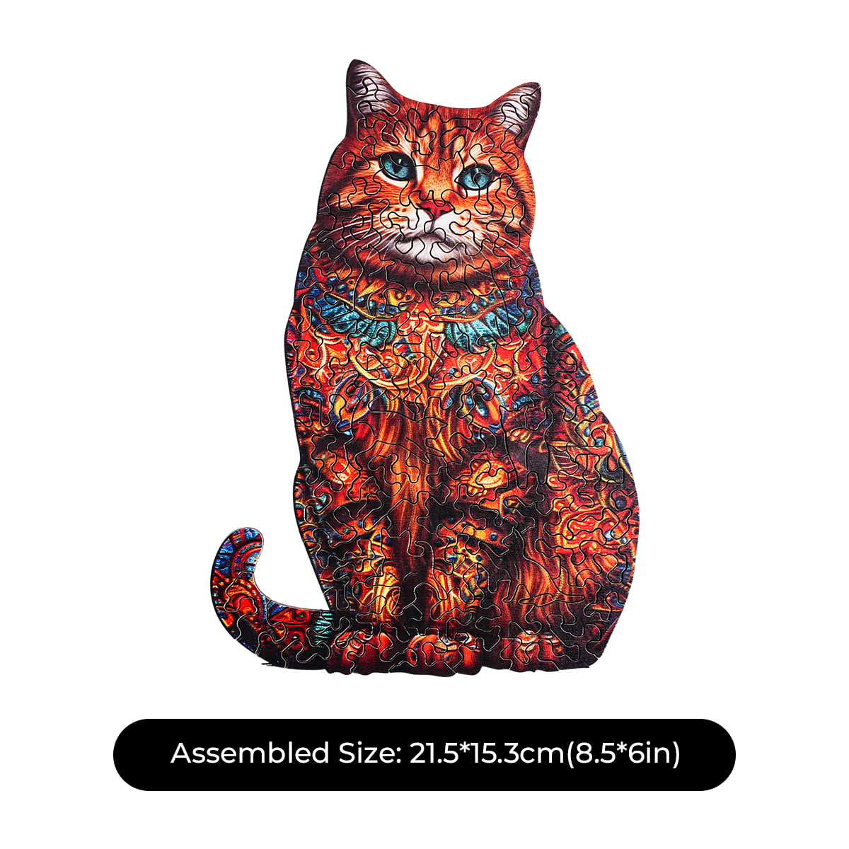 ROBOTIME Exotic Cat Wooden Jigsaw Puzzle with Frame