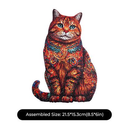 ROBOTIME Exotic Cat Wooden Jigsaw Puzzle with Frame