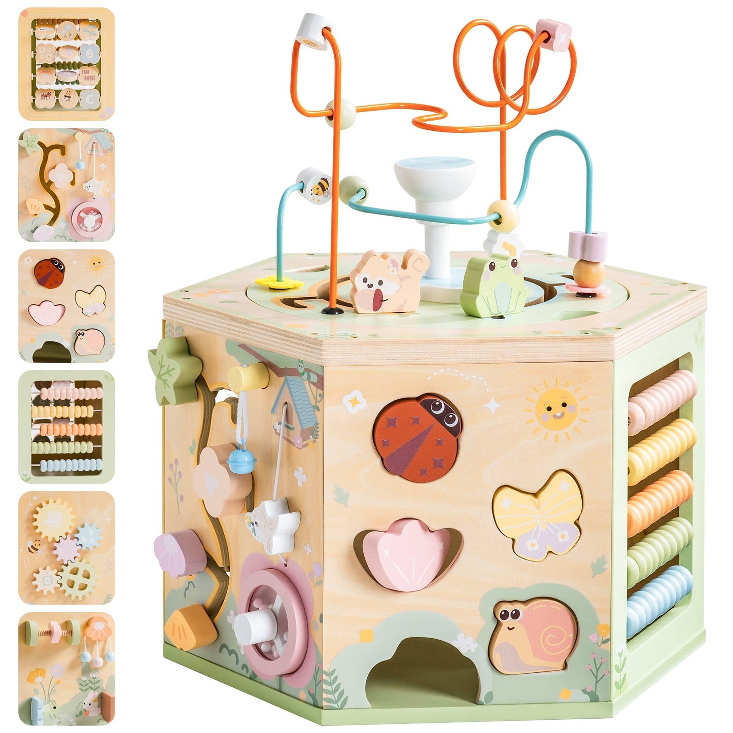 ROBUD Wooden 13 in 1 Activity Cube