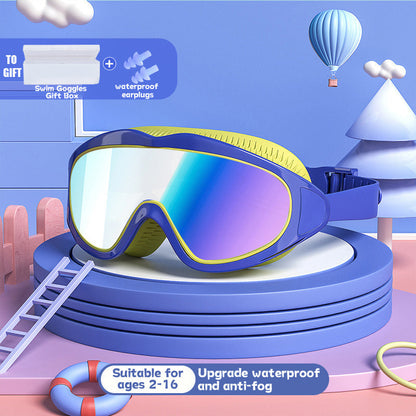 HD children's large frame waterproof and anti-fog swimming goggles