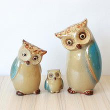 Garden Decor Owl Figurine, Ceramic Ornament for Living Room Decoration