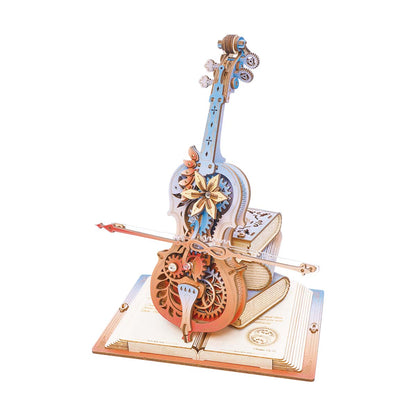 ROKR Magic Cello Mechanical Music Box 3D Wooden Puzzle AMK63