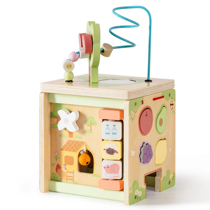ROBUD Wooden Activity Cube - Little Bear Orchard
