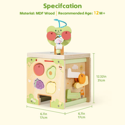 ROBUD Wooden Activity Cube - Little Bear Orchard