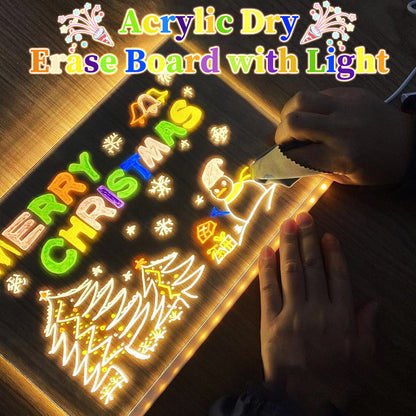 🎄 Christmas Sale: Light-Up Acrylic Dry Erase Board! ✨
