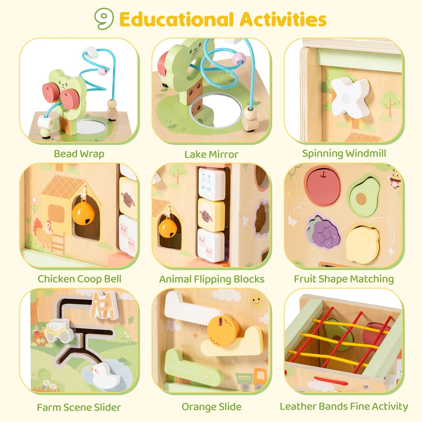 ROBUD Wooden Activity Cube - Little Bear Orchard