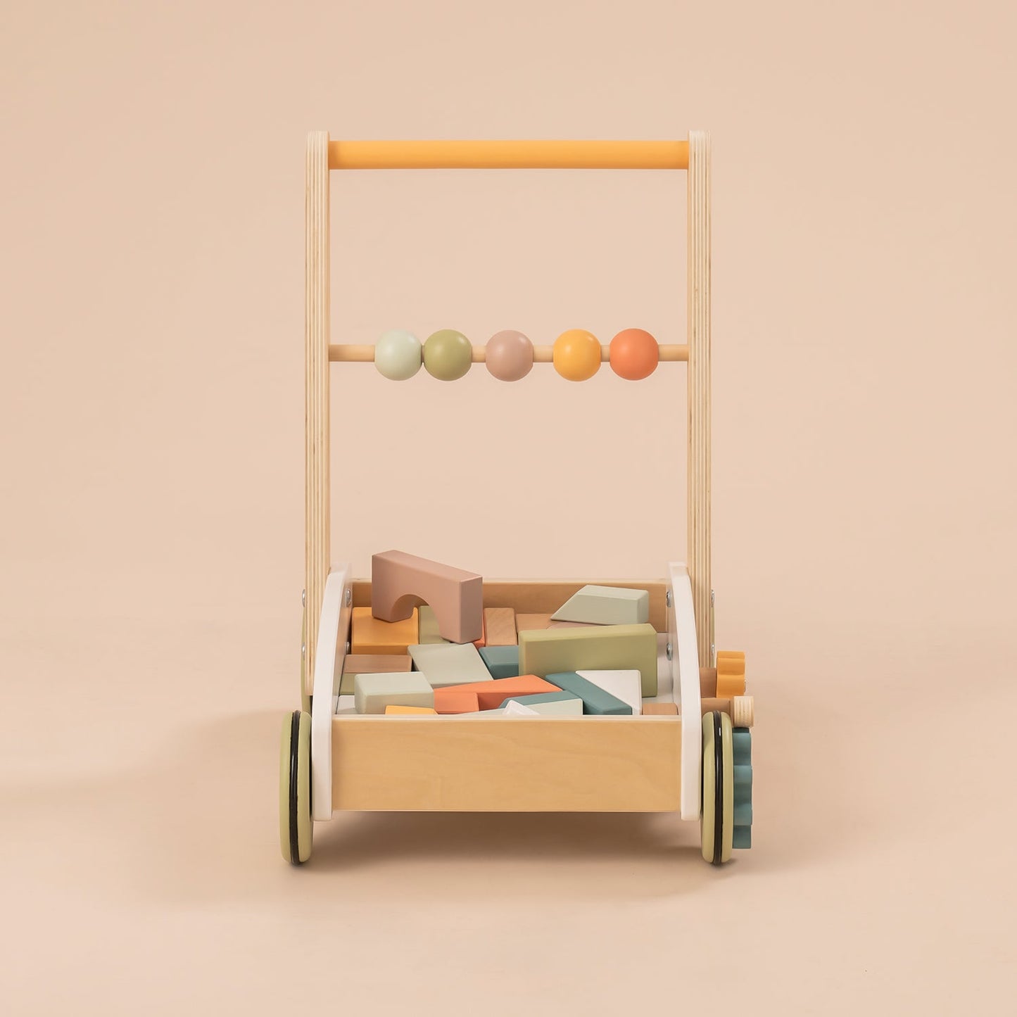 ROBUD Wooden Baby Push Walker Toy with Blocks WG189