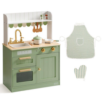 ROBUD Wooden  Kids Play Kitchen Set - Olivia Green