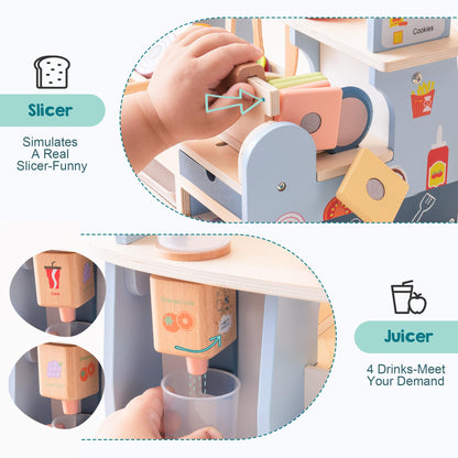 ROBUD Wooden Pretend Play Food Set for Kids