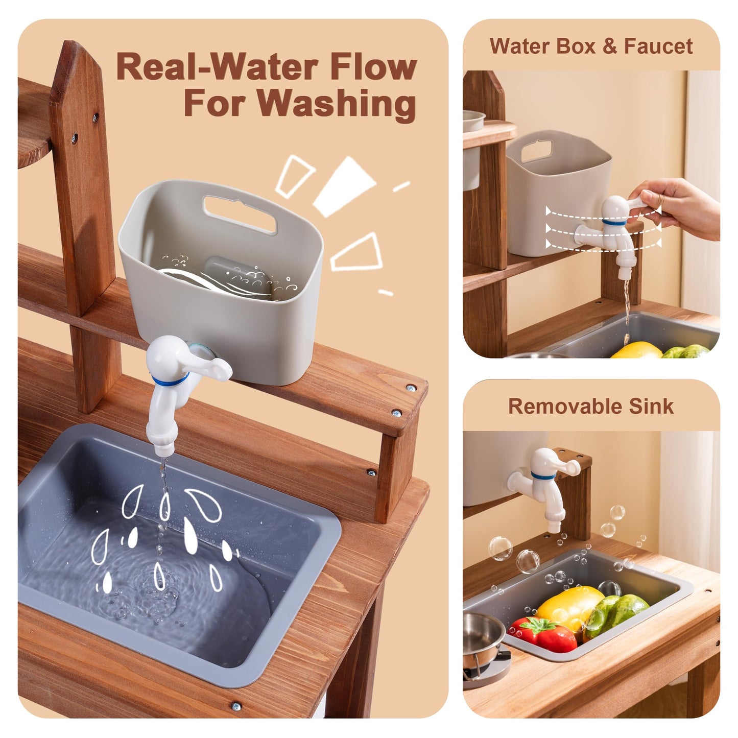 ROBUD Wooden Outdoor Kitchen Playset - Mud