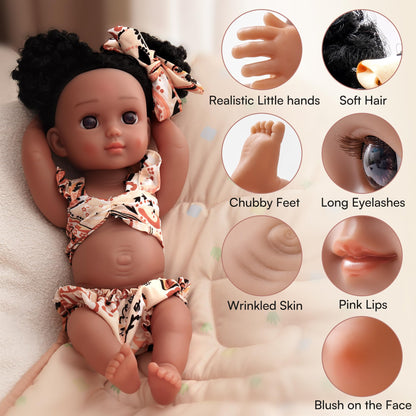 ROBUD Reborn Girl Baby Doll Black