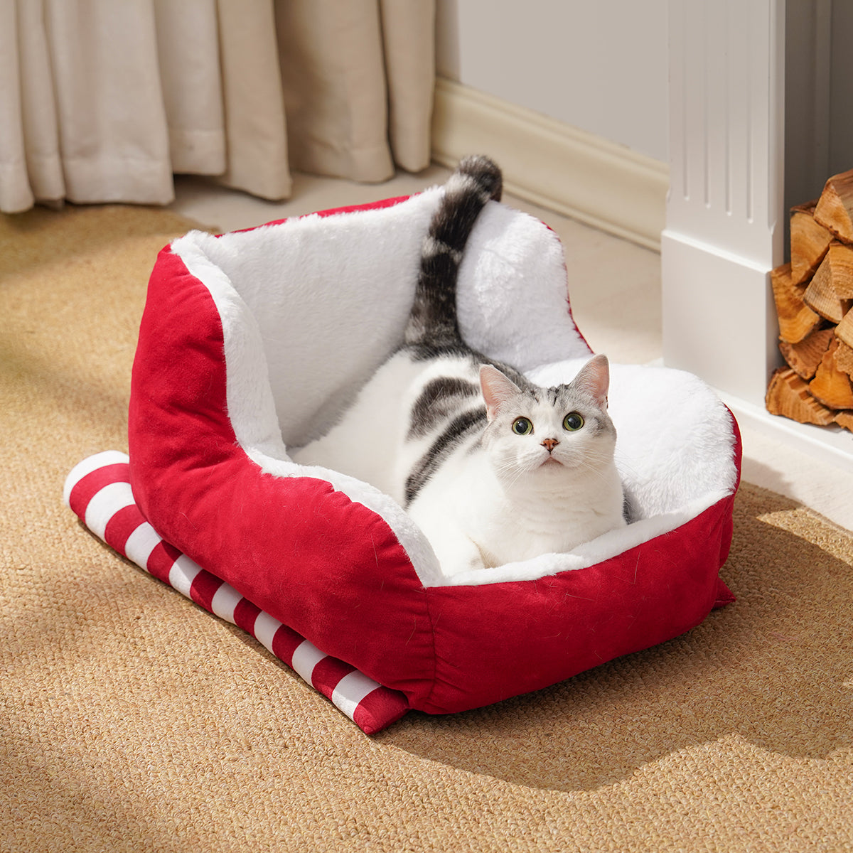 Christmas Sleigh Cat Bed