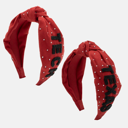 Texas Tech Beaded Headband