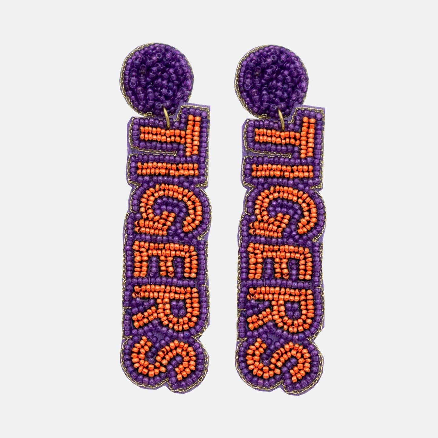 Clemson  Beaded Earrings