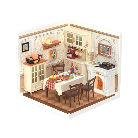 Rolife Warm Dining Room Plastic DIY Miniature House DW015B