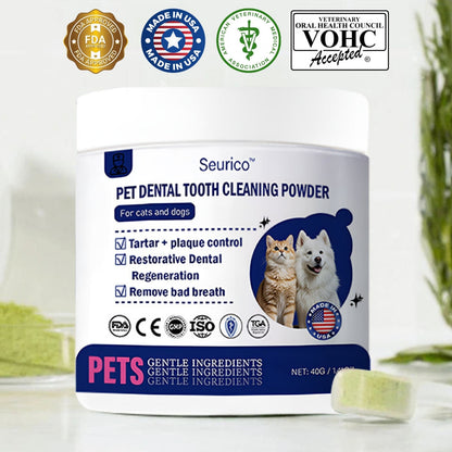 (official Store】LastDay! 70% OFF! - Seurico™Pet Dental Powder -Freshen Breath,Regenerate Teeth &Remove Tartar(AVMARecommended for Cats &Dogs