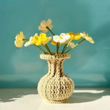 Minimalist Cozy Living Room Table Decoration - Handmade Knitted Vase Ornament