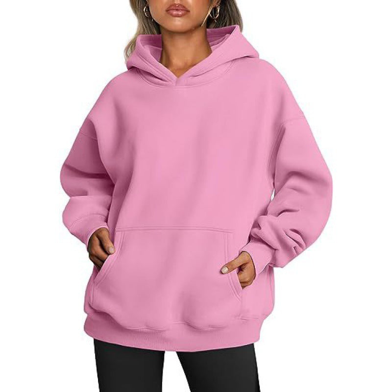 Basic Thick Solid Color Pullover Hoodie
