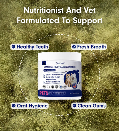 (official Store】LastDay! 70% OFF! - Seurico™Pet Dental Powder -Freshen Breath,Regenerate Teeth &Remove Tartar(AVMARecommended for Cats &Dogs