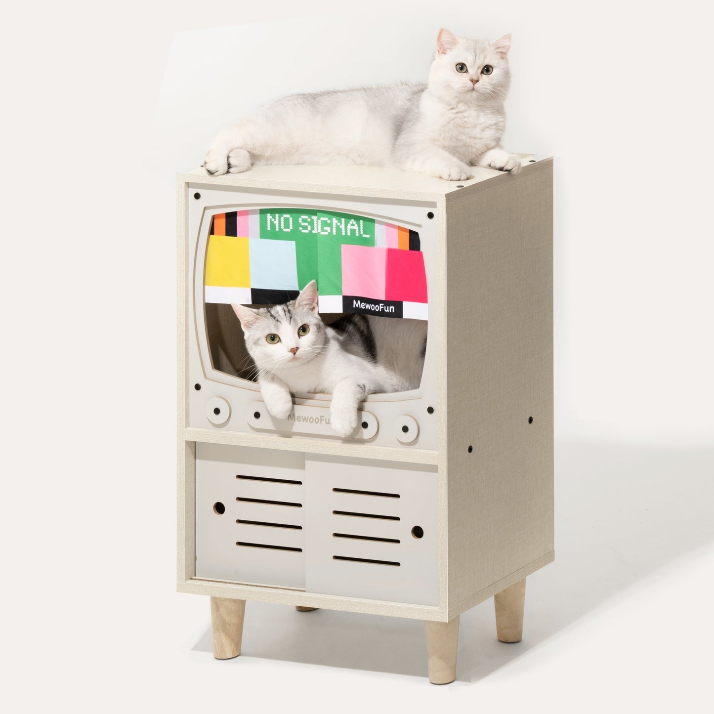 Wooden TV Cat House & Condo