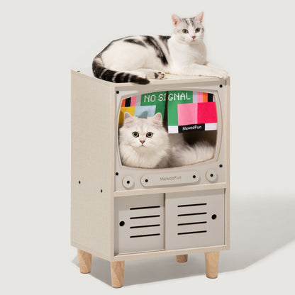 Wooden TV Cat House & Condo