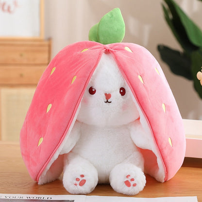 🐰Transforming Bunny – Strawberry & Carrot Dual-Form Plush Toy