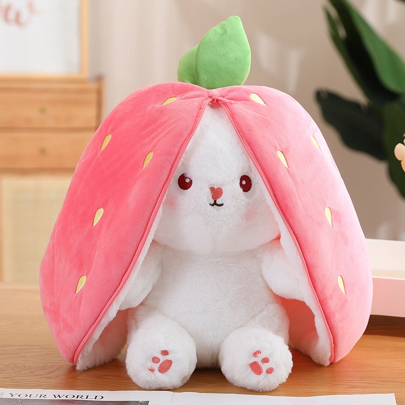 Transforming Bunny – Strawberry & Carrot Dual-Form Plush Toy