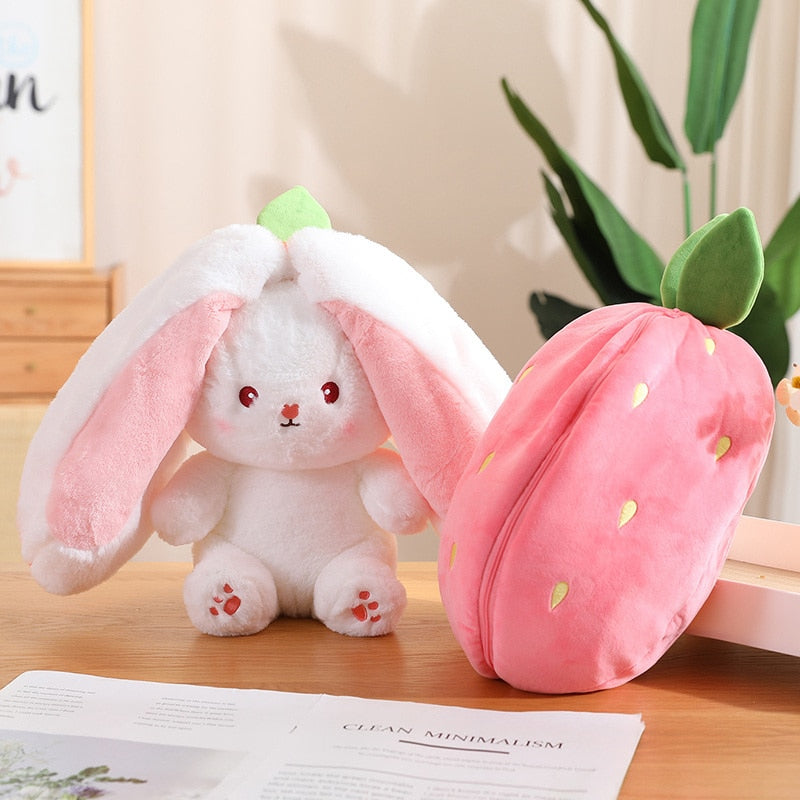 🐰Transforming Bunny – Strawberry & Carrot Dual-Form Plush Toy