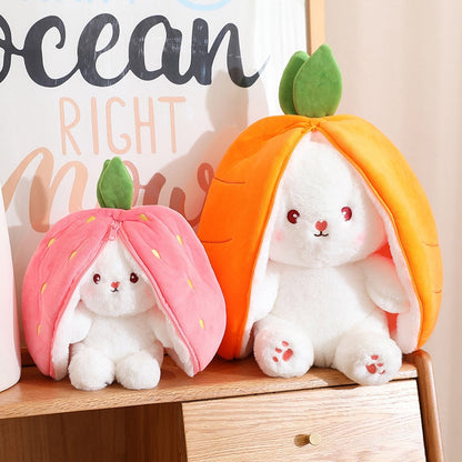 🐰Transforming Bunny – Strawberry & Carrot Dual-Form Plush Toy