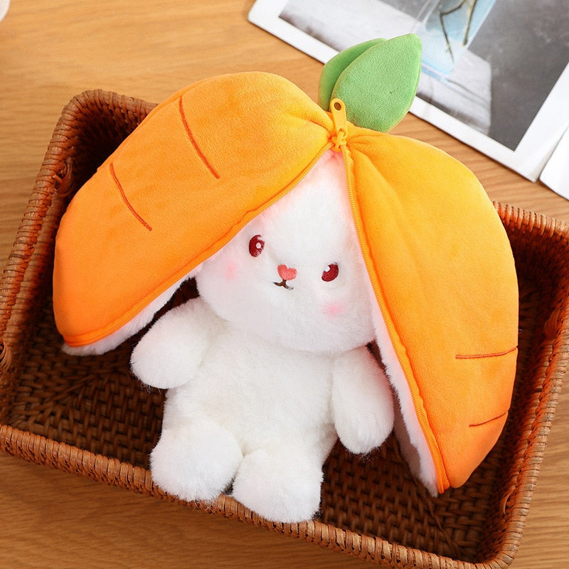 Transforming Bunny – Strawberry & Carrot Dual-Form Plush Toy