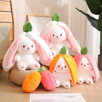 🐰Transforming Bunny – Strawberry & Carrot Dual-Form Plush Toy