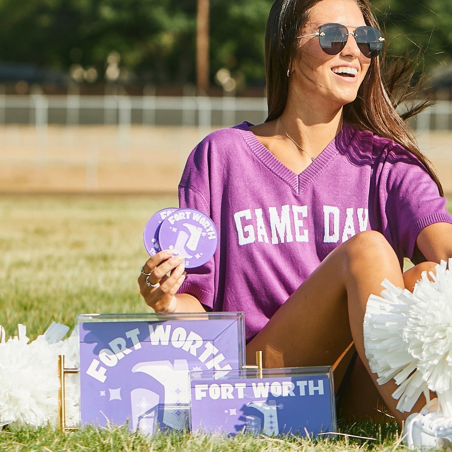 TCU Kickoff College Town Acrylic Drink Coasters