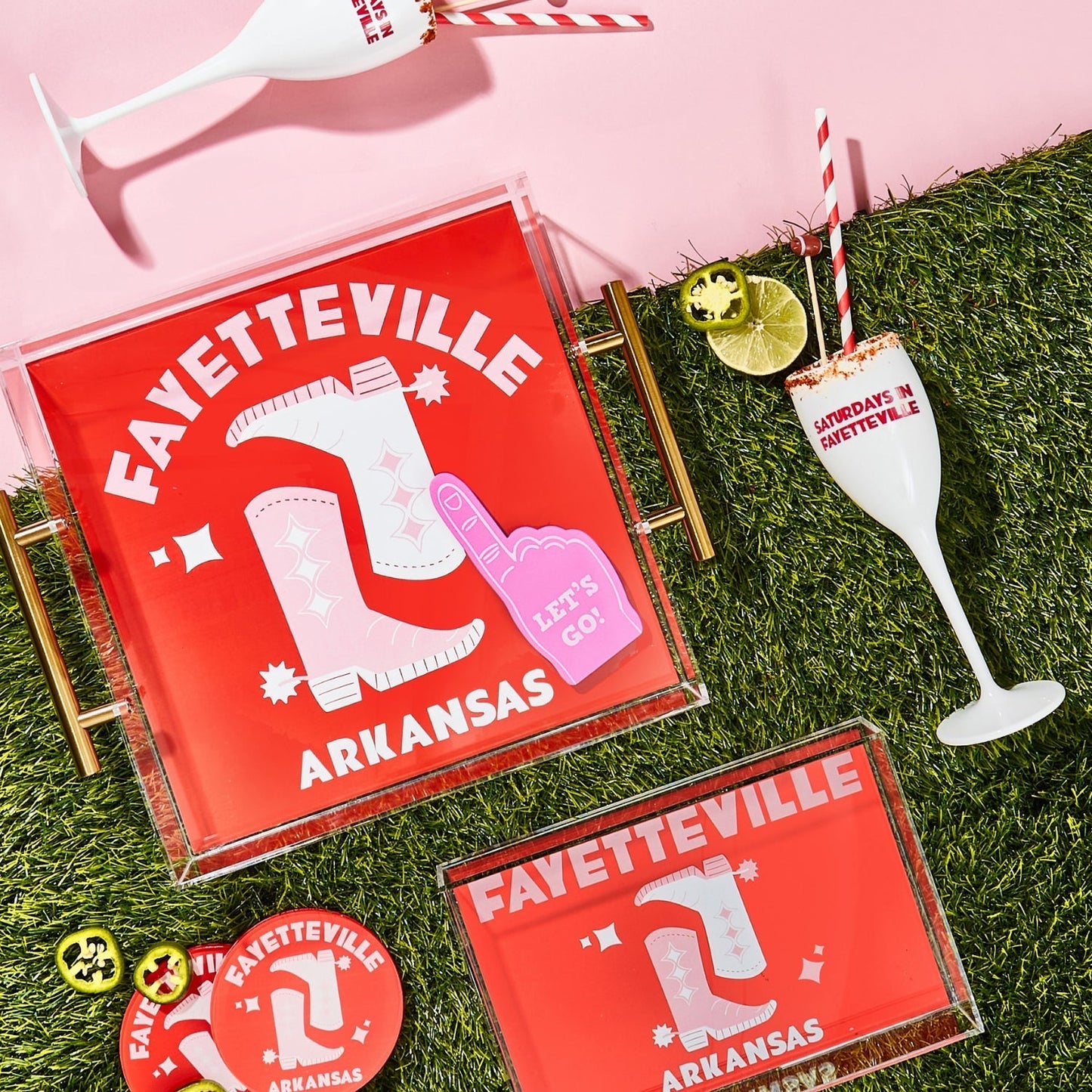 Arkansas Kickoff College Town Acrylic Drink Coasters