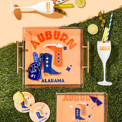 Auburn Kickoff College Town Acrylic Drink Coasters