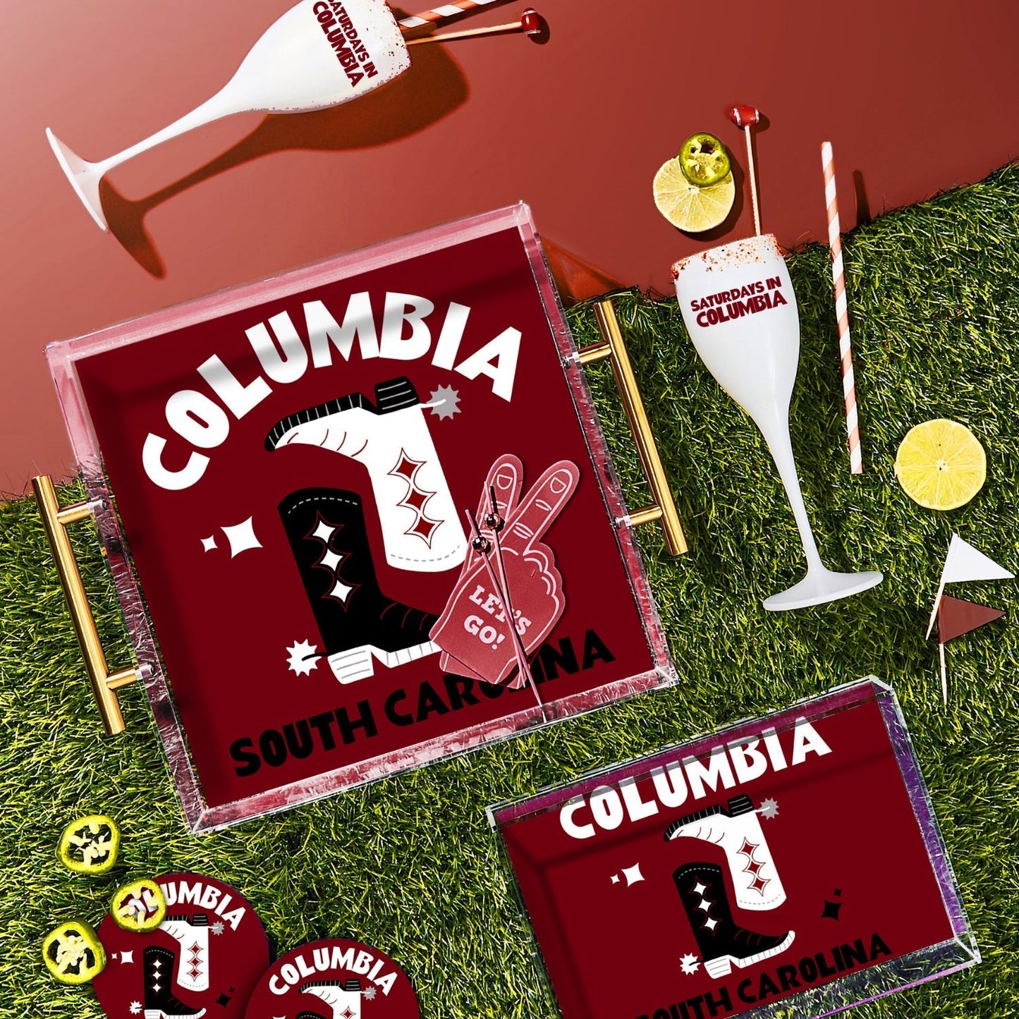 South Carolina Kickoff College Town Acrylic Drink Coasters