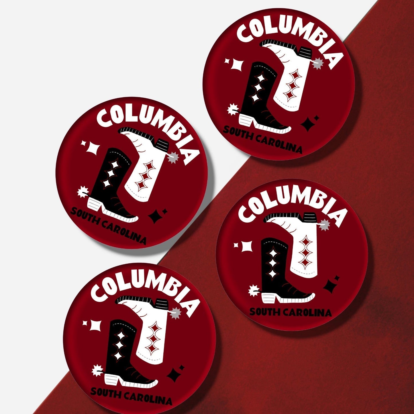 South Carolina Kickoff College Town Acrylic Drink Coasters