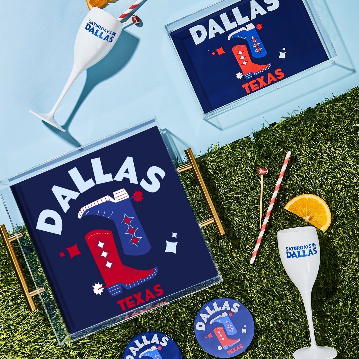 SMU Kickoff College Town Small Acrylic Tray