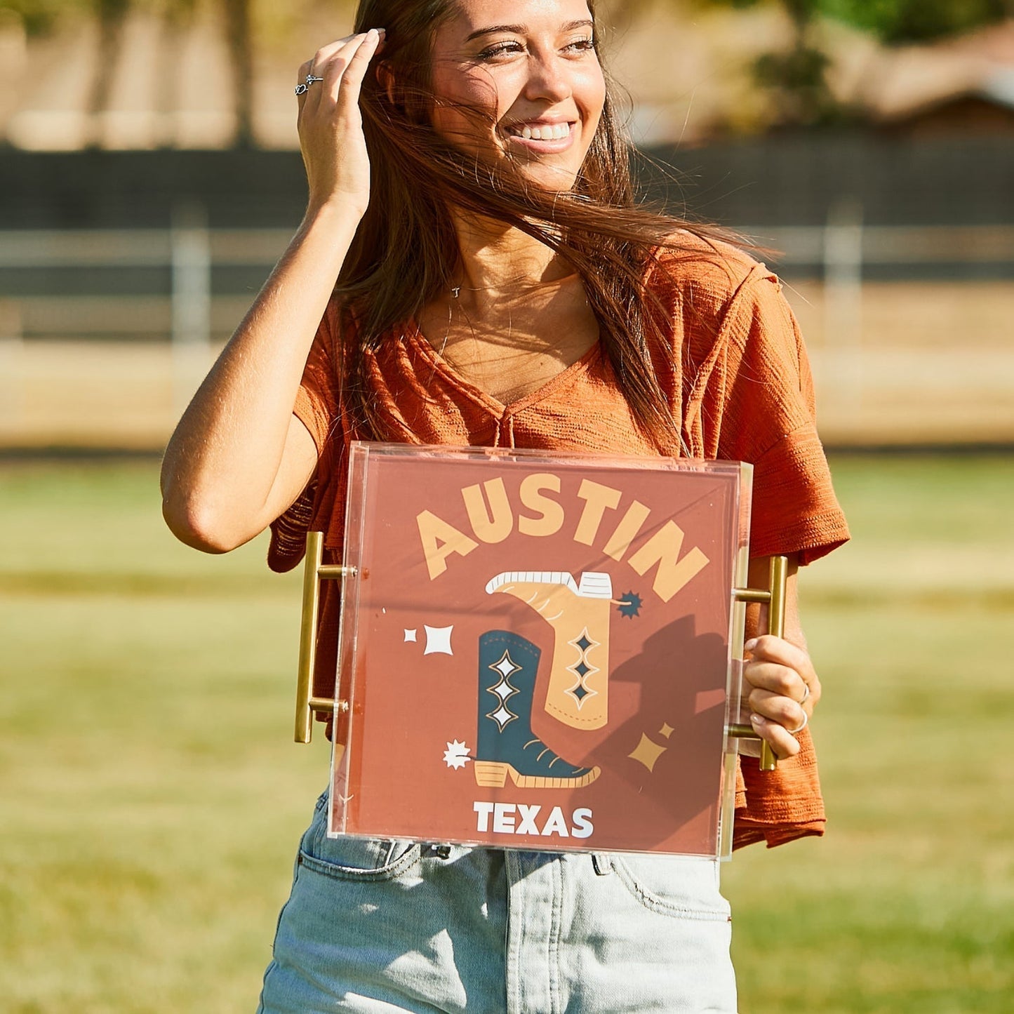Texas Kickoff College Town Large Acrylic Tray
