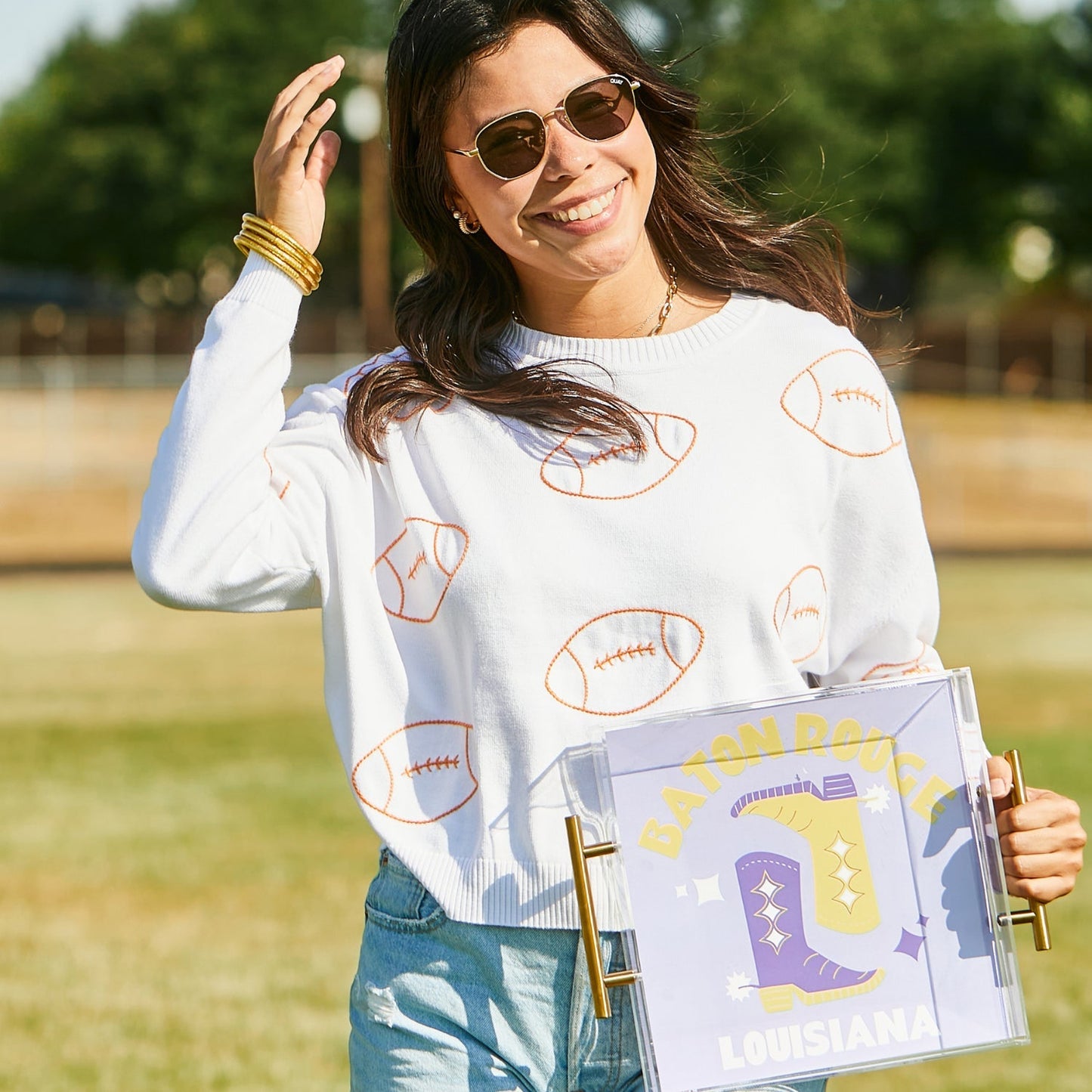 LSU Kickoff College Town Large Acrylic Tray