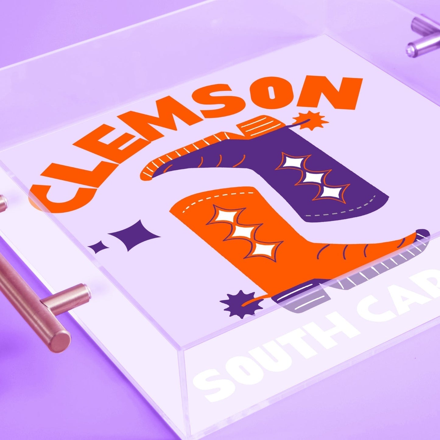 Clemson Kickoff College Town Large Acrylic Tray