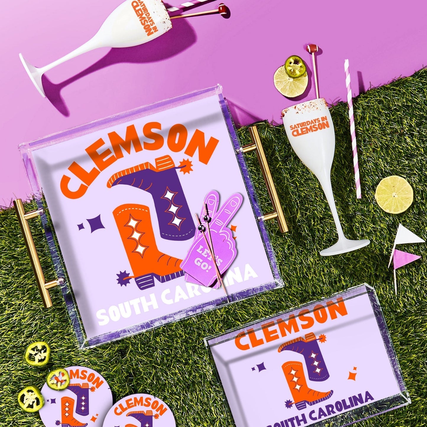 Clemson Kickoff College Town Large Acrylic Tray