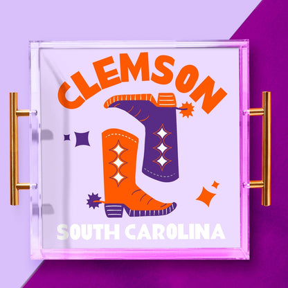 Clemson Kickoff College Town Large Acrylic Tray