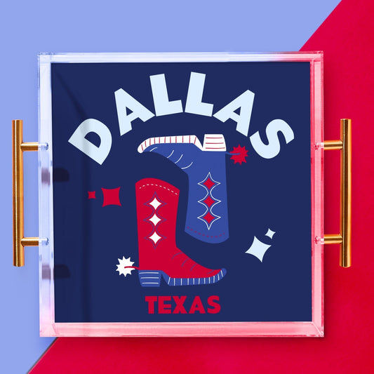 SMU Kickoff College Town Large Acrylic Tray